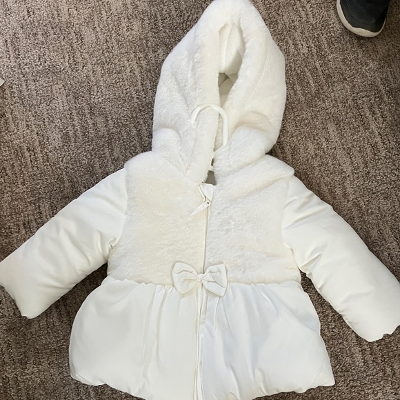 NWT white Little Me peplum coat - Picture 2 of 4